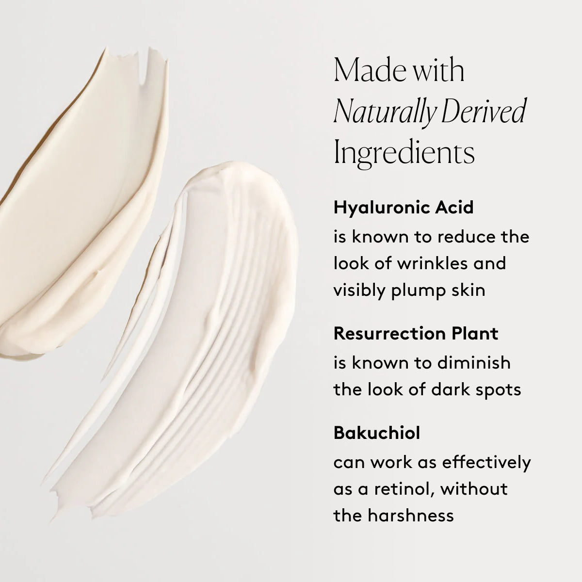 
                
                  Advanced Moisturizer Duo key ingredients graphic with Hyaluronic Acid, Resurrection Plant, and Bakuchiol beside product swatches
                
              
