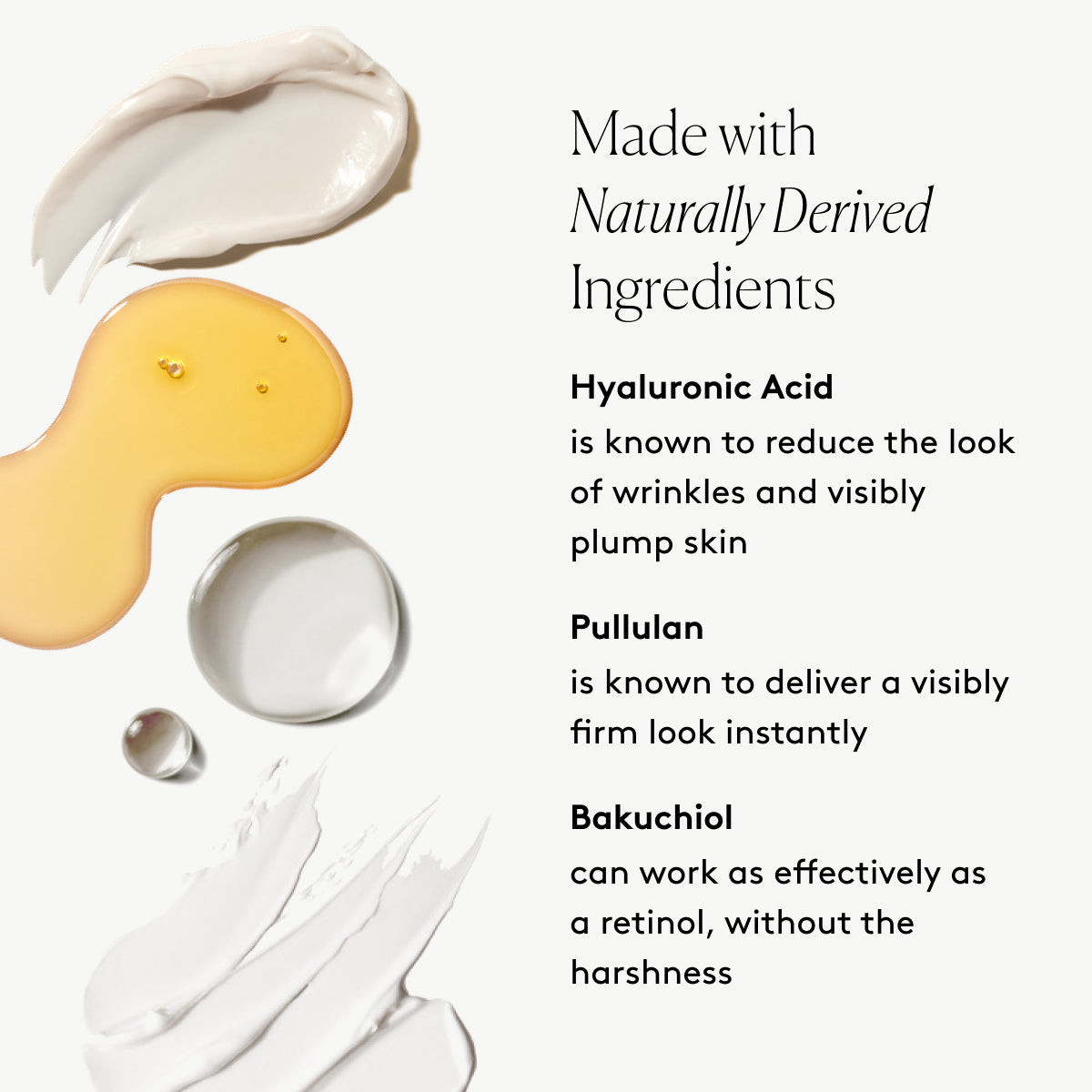 
                
                  Anti-Aging Essentials Gift Set key ingredients graphic with Hyaluronic Acid, Pullulan, and Bakuchiol beside product swatches
                
              