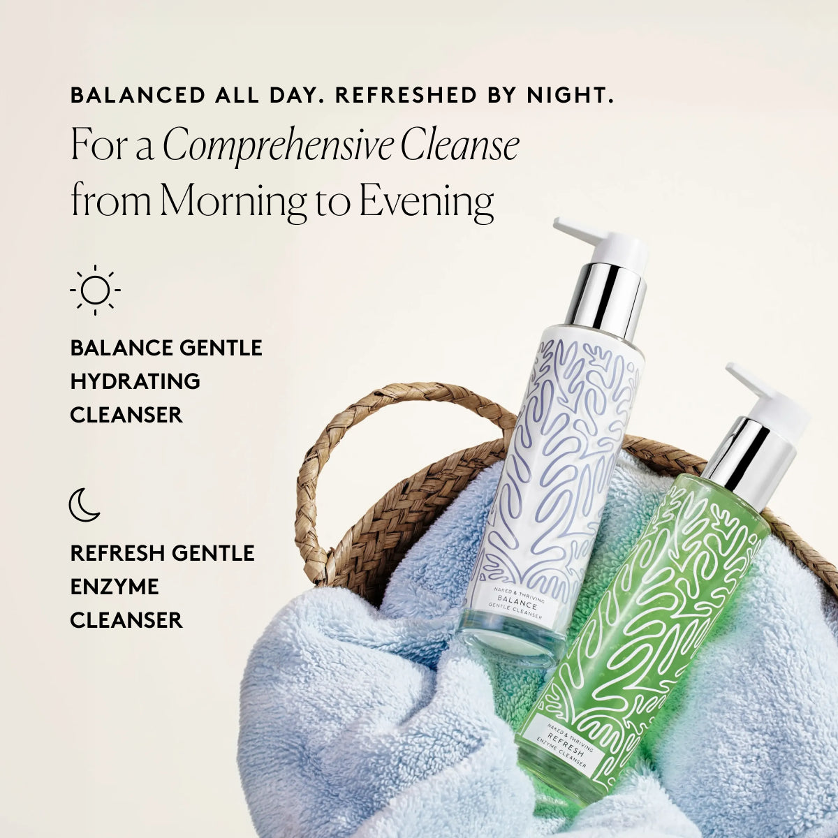 
                
                  The Cleanser Duo: Cleansing essentials for day and night.
                
              