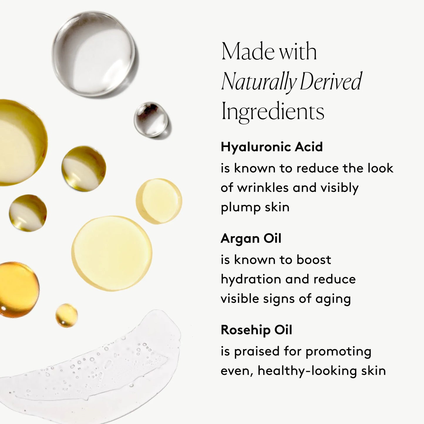 
                
                  The Full Routine key ingredients graphic with Hyaluronic Acid, Argan Oil, and Rosehip Oil beside product swatches
                
              