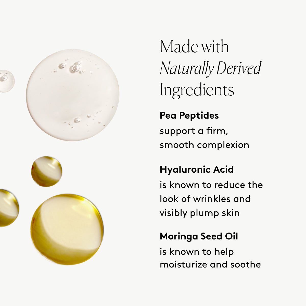 
                
                  Mini Day Set key ingredients graphic with Pea Peptides, Hyaluronic Acid, and Moringa Seed Oil beside product swatches
                
              