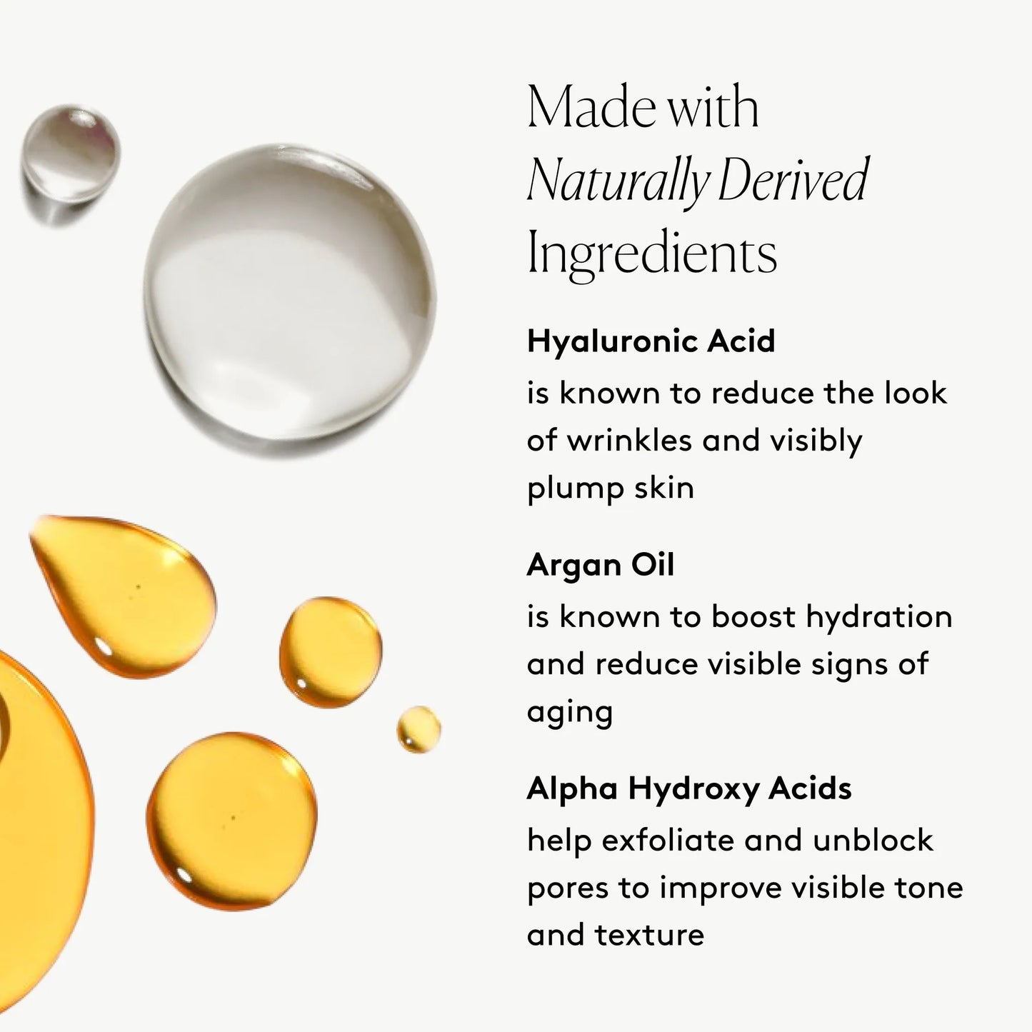 
                
                  The Night Set key ingredients graphic with Hyaluronic Acid, Argan Oil, and Alpha Hydroxy Acids beside product swatches
                
              