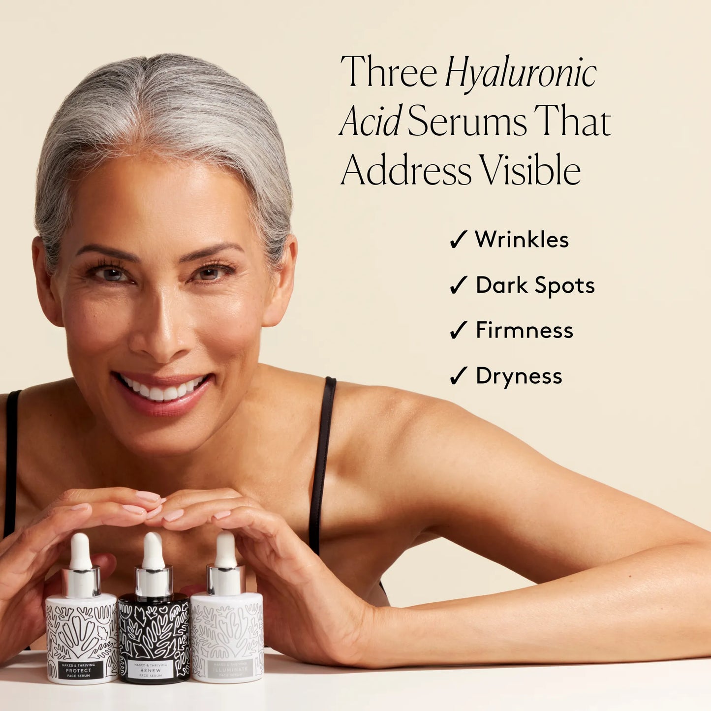 
                
                  Radiant Serum Set key ingredients graphic with Hyaluronic Acid, Bakuchiol, and Alpha Hydroxy Acids along product swatches
                
              