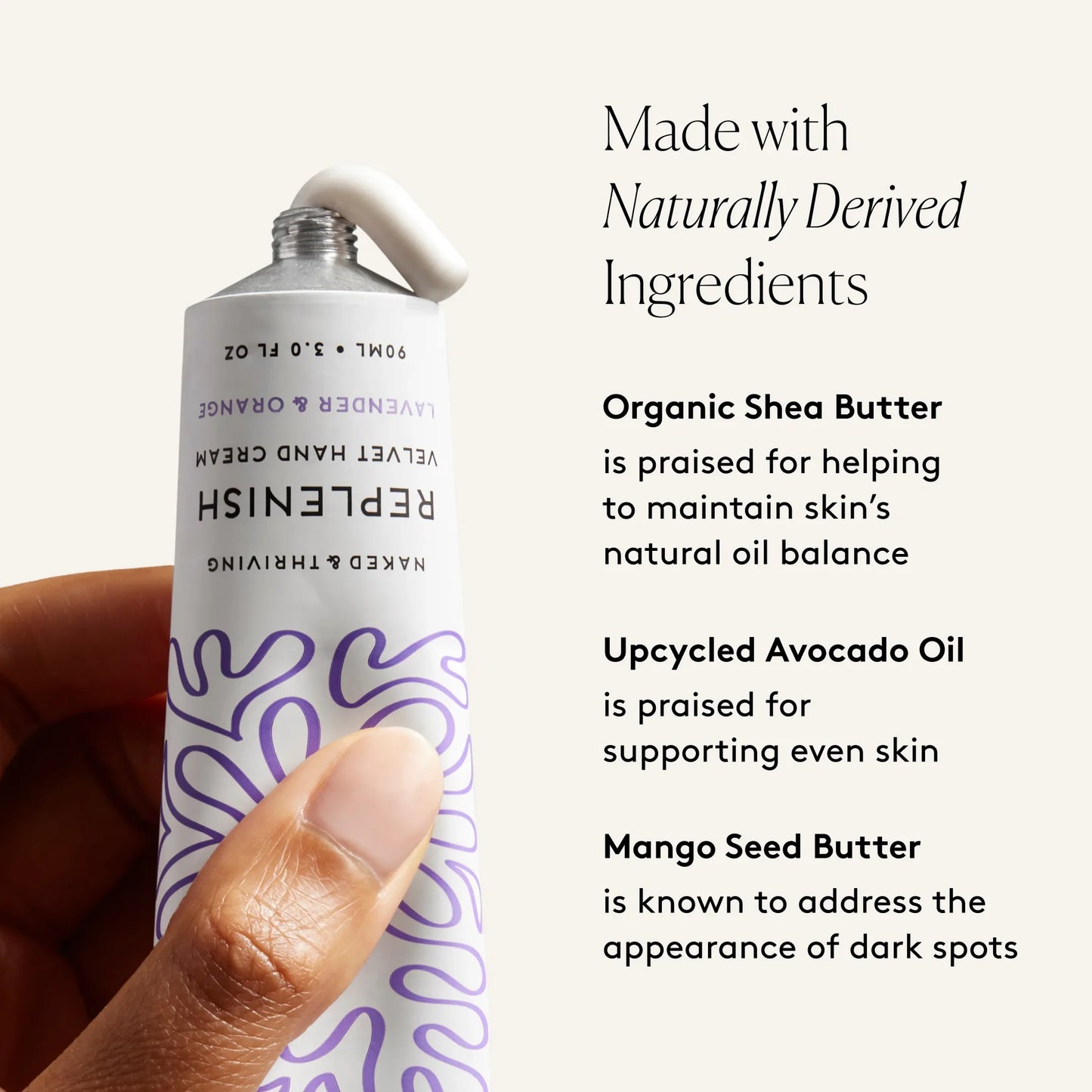 
                
                  Replenish Velvet Hand Cream: Moisture-rich comfort for dry hands
                
              