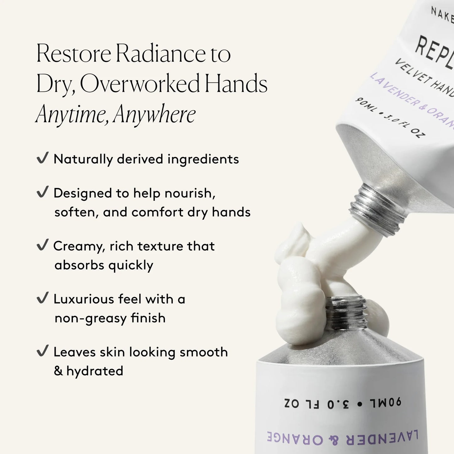 
                
                  Replenish Velvet Hand Cream: Moisture-rich comfort for dry hands
                
              