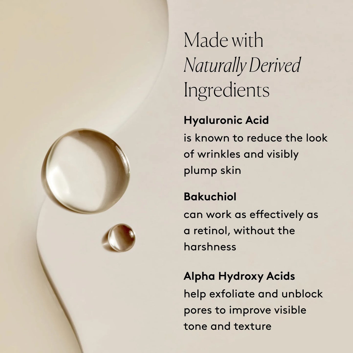 
                
                  Wrinkle-Fighter Set key ingredients graphic with Hyaluronic Acid, Bakuchiol, and Alpha Hydroxy Acids beside product swatches
                
              