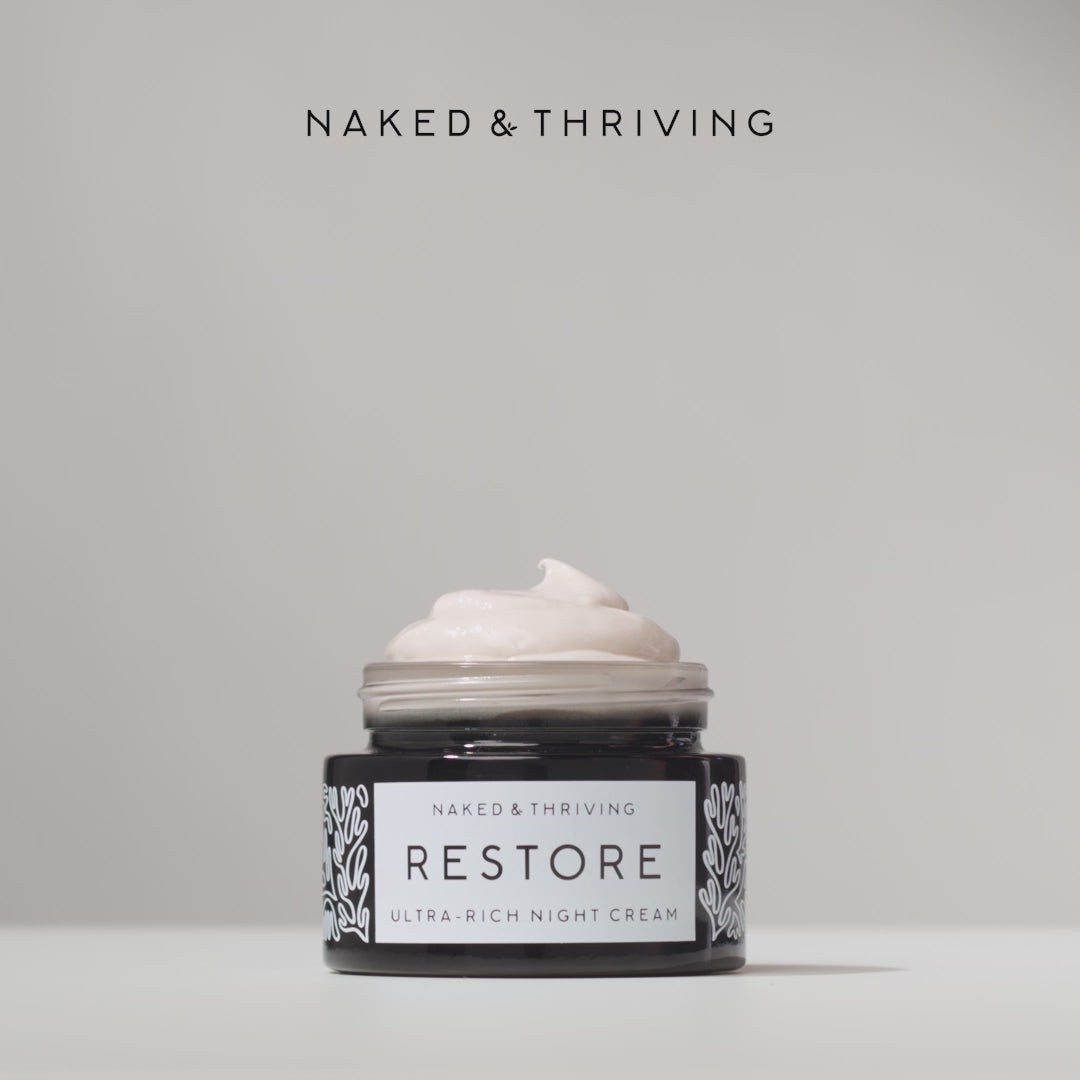 
                
                  Load and play video in Gallery viewer, Restore Ultra-Rich Night Cream: A retinol-alternative cream
                
              